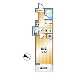 GRANQUALMINAMIYONO 1Kの間取図画像