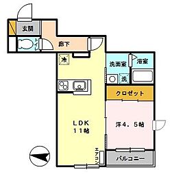 メゾン・ド・シャトン 1LDKの間取図画像