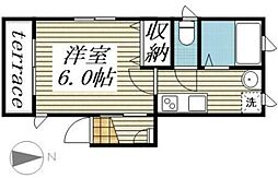 グランディール 1Kの間取図画像