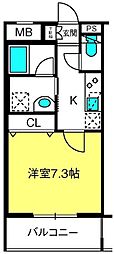 シティカレント大宮仲町 1Kの間取図画像