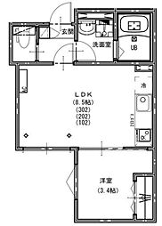 KEIAI RESIDENCE 宮原III 1LDKの間取図画像