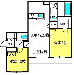 オリーブハウス新宿 2LDKの間取図画像