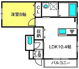 Flawless 1LDKの間取図画像