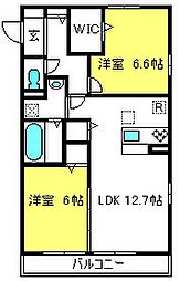 Forest神明 2LDKの間取図画像