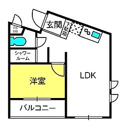 センチュリー羽沢 1LDKの間取図画像