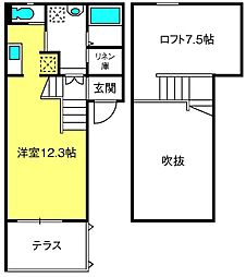 メゾンDOUZE 1Kの間取図画像