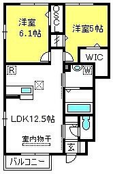 コートプラセールA 2LDKの間取図画像