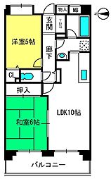 ミレニアム北浦和B棟 2LDKの間取図画像