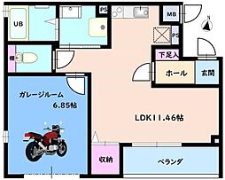 Grand ete ワンルームの間取図画像