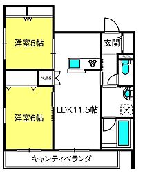 Jiro s one 2LDKの間取図画像