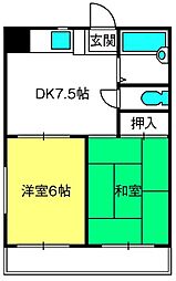 セザンヌP6 2DKの間取図画像
