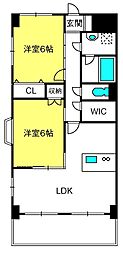 パレ・ロワイヤル大宮 2SLDKの間取図画像