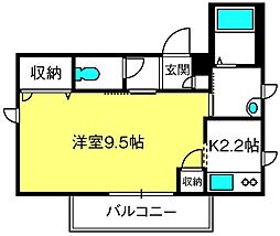 シャトーメルヴェーユ 1Kの間取図画像