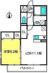 ルミナスハイム 1LDKの間取図画像