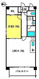 BELLFORT 1LDKの間取図画像