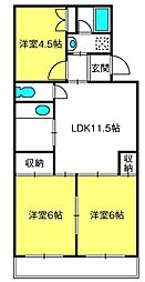メゾン・松本 3LDKの間取図画像