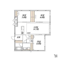 領家プライムコートII 3LDKの間取図画像