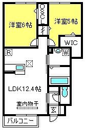コートプラセールA 2LDKの間取図画像