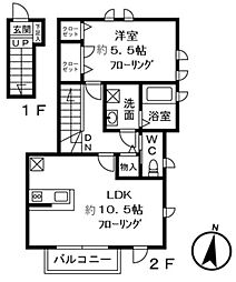 ELAMICA 1LDKの間取図画像