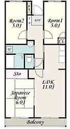 クレール・ソシア 3LDKの間取図画像