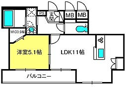 ルシアン大宮東町 1LDKの間取図画像