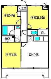 グランパレスNSK 3DKの間取図画像