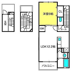 リュミエールオーブ 1LDKの間取図画像