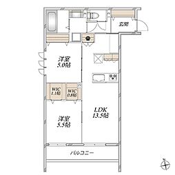 エテルナ 2LDKの間取図画像