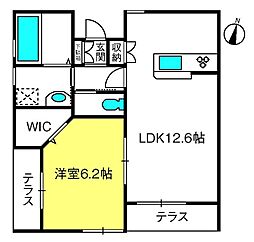 エスポワール 1LDKの間取図画像