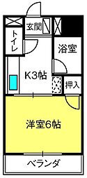 日建ビル 1Kの間取図画像