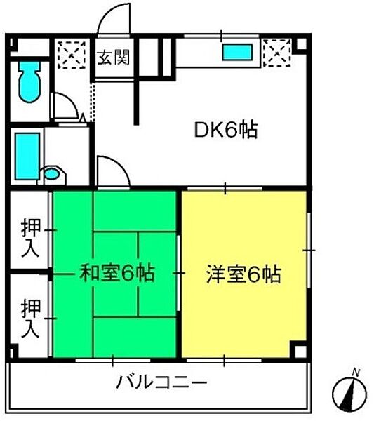 ロイヤルハイツＩＩＹＡＭＡ ｜埼玉県さいたま市北区日進町2丁目(賃貸マンション2DK・2階・39.54㎡)の写真 その2