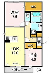アクティブ平野本町 2LDKの間取図画像