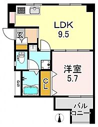 コーポ白鷺 1LDKの間取図画像