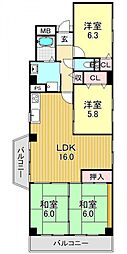 グランドハイツタカノ2 4LDKの間取図画像