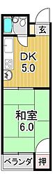淡路ハイツ 1DKの間取図画像
