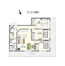 パレス七番町 3LDKの間取図画像