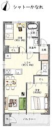 シャトーかなれ 2LDKの間取図画像