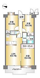 マイシティ伊丹壱番館 3LDKの間取図画像