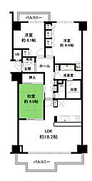 パークハウス猪名川壱番街A棟 3LDKの間取図画像
