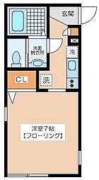 MILLCREEK梅丘 2階1Kの間取り