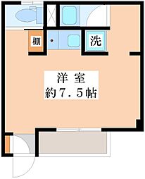 サンダーソンレジデンス ワンルームの間取図画像