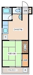 藤コーポ 1DKの間取図画像