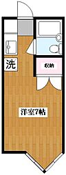祐天寺グリーンマンション ワンルームの間取図画像
