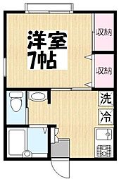 プラネット三宿 1Kの間取図画像