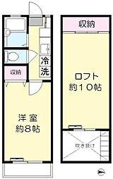メリッサ宮坂 1Kの間取図画像