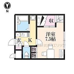 レオパレスジェーオー 1階1Kの間取り