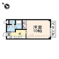 JR東海道・山陽本線 近江八幡駅 徒歩20分の賃貸アパート 1階1Kの間取り