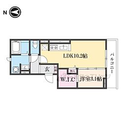JR東海道・山陽本線 彦根駅 徒歩11分の賃貸アパート 2階1LDKの間取り