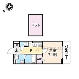 近江鉄道近江本線 高宮駅 徒歩2分の賃貸アパート 2階1Kの間取り