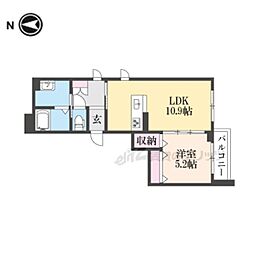 JR北陸本線 長浜駅 徒歩20分の賃貸アパート 2階1LDKの間取り